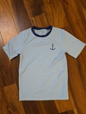 Janie and Jack Light Blue Tee with Navy Anchor